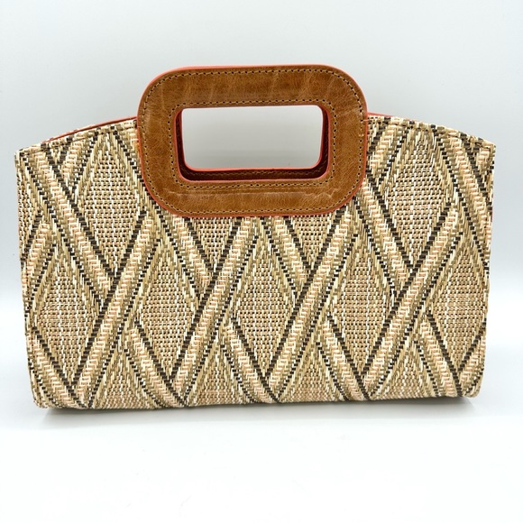 Patricia Nash Handbags - Patricia Nash Rainow Top Handle Bag Criss Cross Woven crossbody strap straw